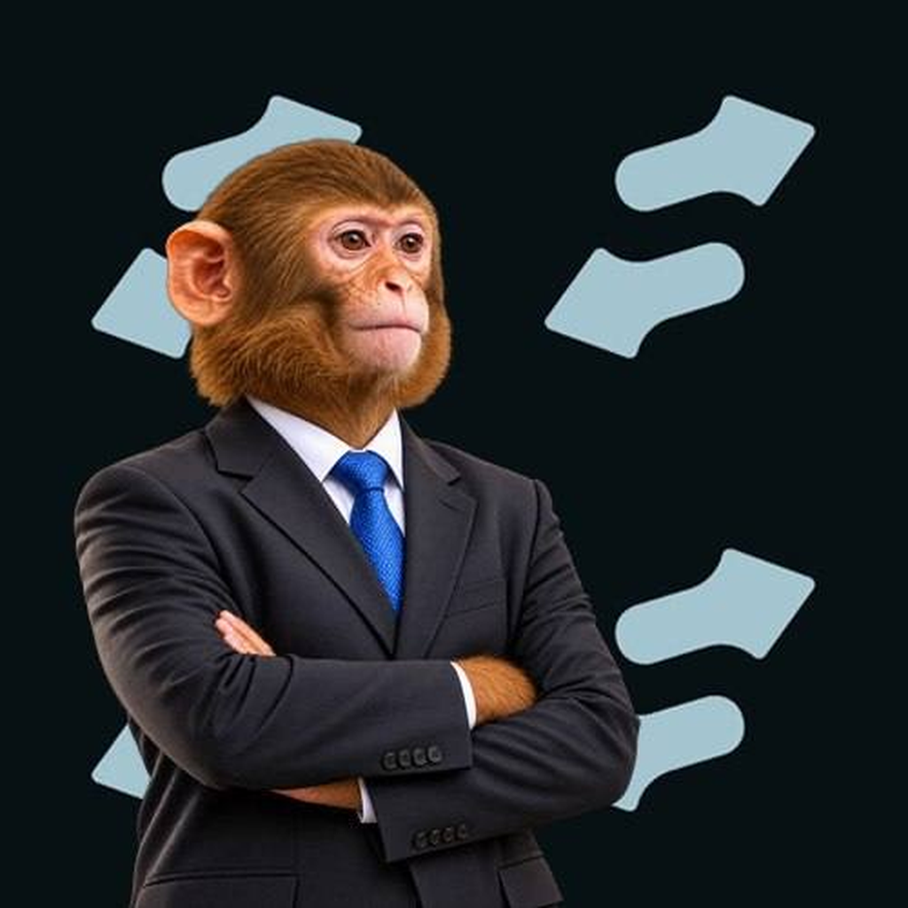 Stonk Ape, a gorilla in a suit and blue tie